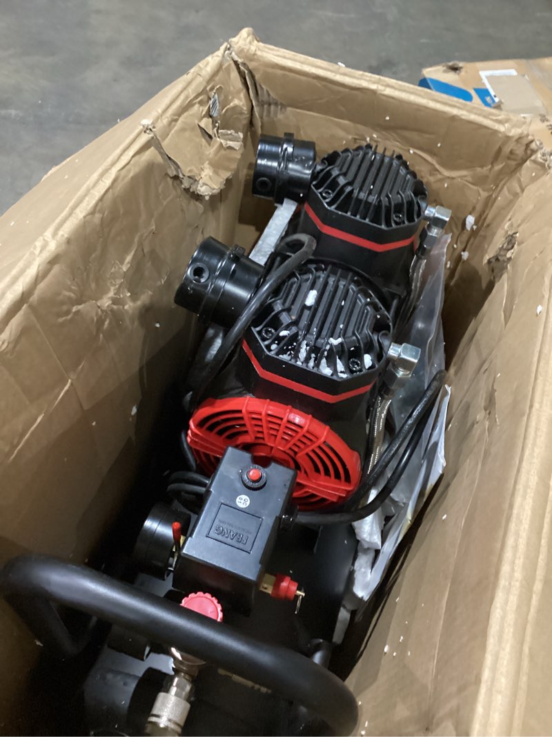 Condition photo showing Good Condition for 10 gallon portable air compressor, 2hp 8.76 cfm@115psi 70db oil-free ultra quiet air compressor for car repair, spray painting, woodwork nailin, 110v/60hz 10gallons