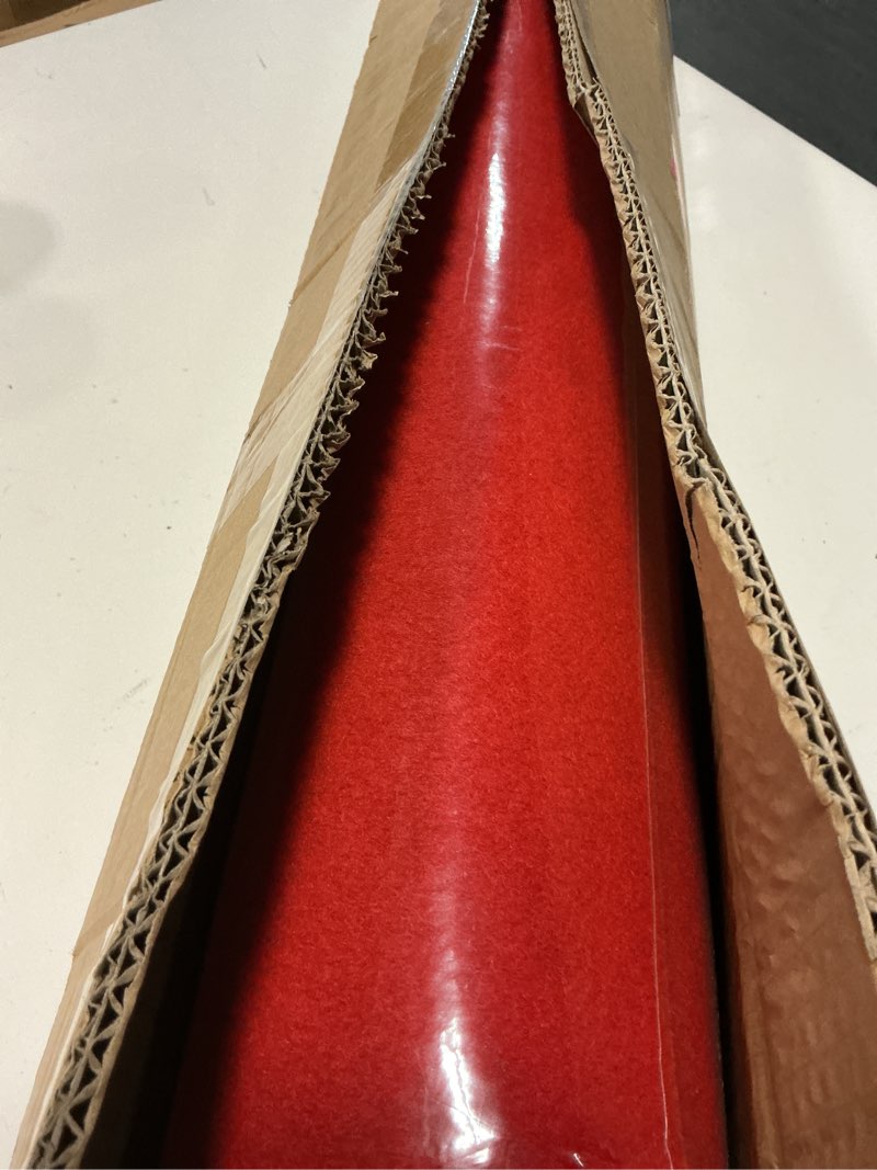 Condition photo showing Good Condition for extra thick red carpet runner for party felt non-slip rubber backed aisle runway rug for step, proposal & wedding decorations, hollywood oscars runway?reusable (red, 4 x 10 ft) red 4' x 10' (rectangular)