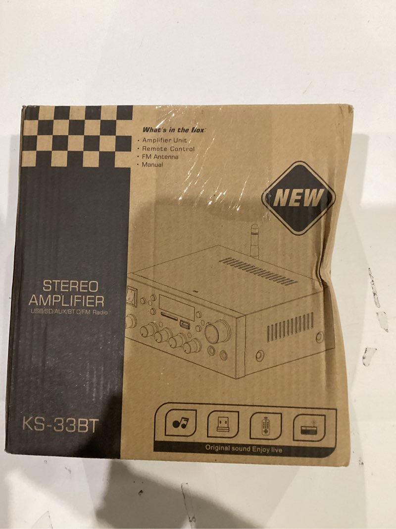 Condition photo showing New/Like New for Romica Stereo Audio Amplifier, 2 Channel 500W Bluetooth 5.0 Home Theater Power Amplifier with FM, Echo, AUX, USB, SD, MIC Inputs, HiFi AMP for Passive Speakers and Active subwoofer 500W*2