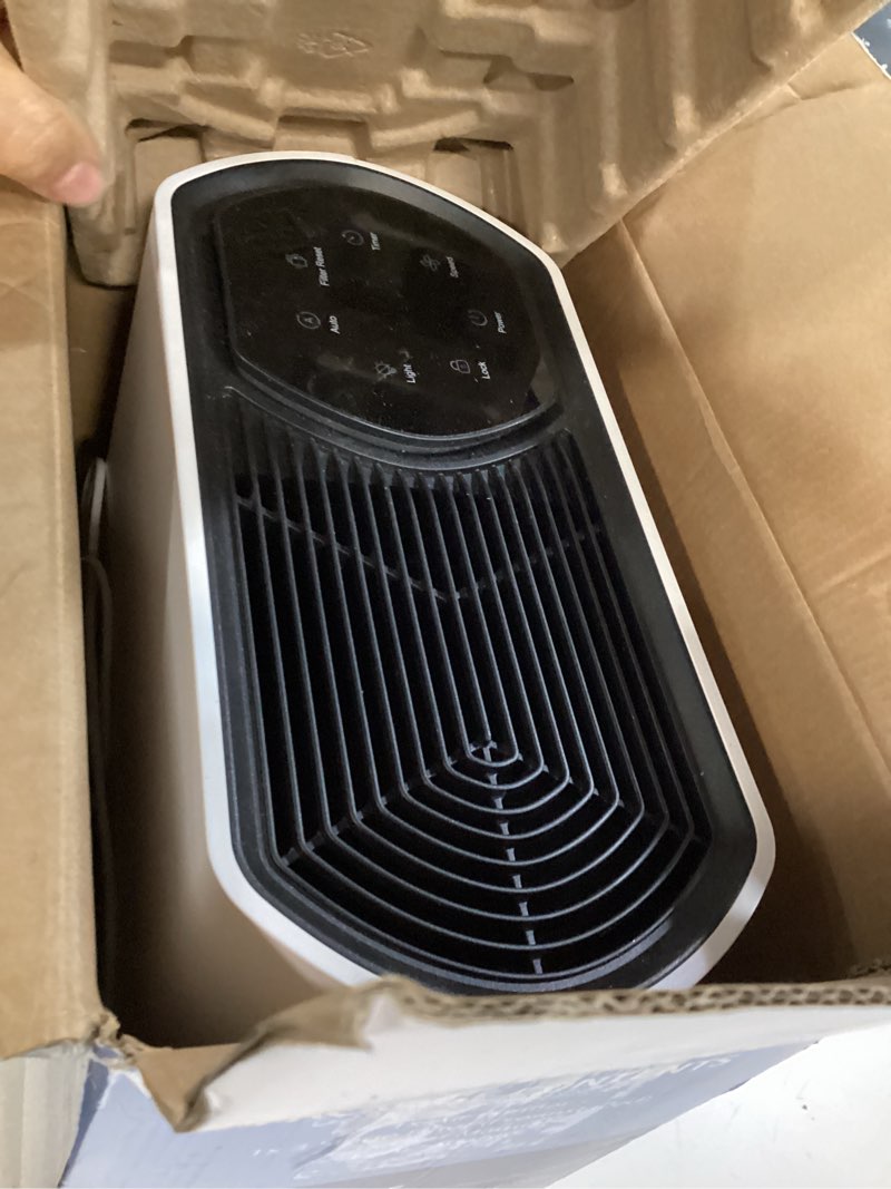 Condition photo showing As Is for powerful air purifiers for home large room up to 2400 ft², ecoself hepa air purifier with pm 2.5 air quality display 20db sleep mode, air purifiers for bedroom office living room white