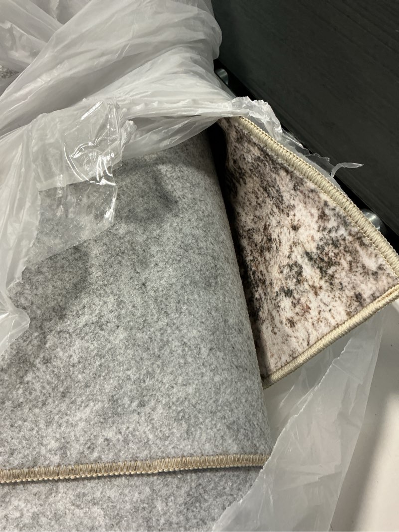 Condition photo showing Good Condition for 3x10 ft long hallway runner rug – non-slip washable kitchen floor rug with rubber backing, modern low pile thin wide carpet runners for bedroom, entryway indoor (brown beige,3x10) 3' x 10' (rectangular) brown beige