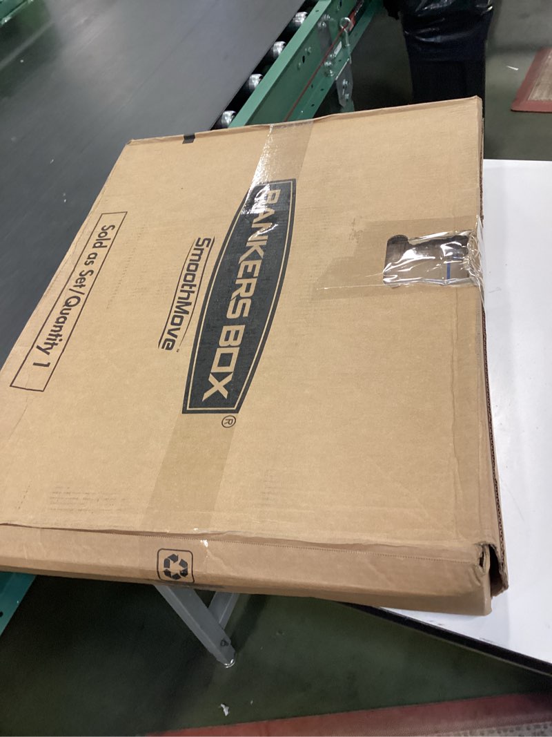 Condition photo showing New/Like New for Bankers Box Small Classic Moving Box 10 Pack, Reinforced Handles, Tape-Free Assembly, Box with Lid, 15-in x 12-in x 10-in (7714901) Small, 10 Count (Pack of 1)