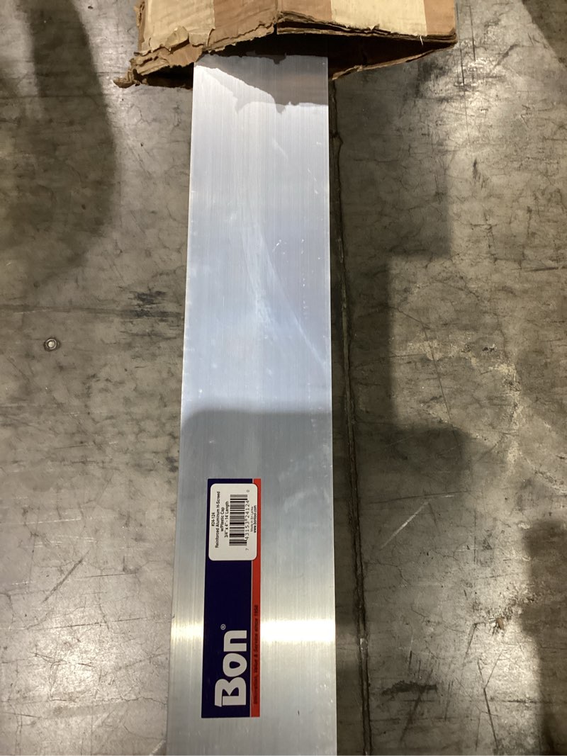 Condition photo showing Good Condition for bon reinforced aluminum h screed – 3/4 in. x 4 in. x 14 ft. with center rib and replaceable end caps – ultra-long concrete leveling tool for large surface finishing 14' length