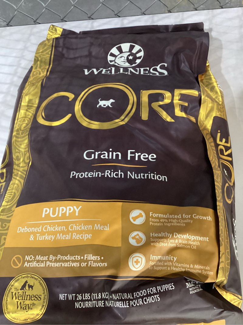 Condition photo showing New/Like New for Wellness CORE Puppy Dry Dog Food, Grain-Free, High Protein, Natural, Chicken & Turkey Recipe, (26-Pound Bag) Chicken Puppy 26 Pound (Pack of 1)