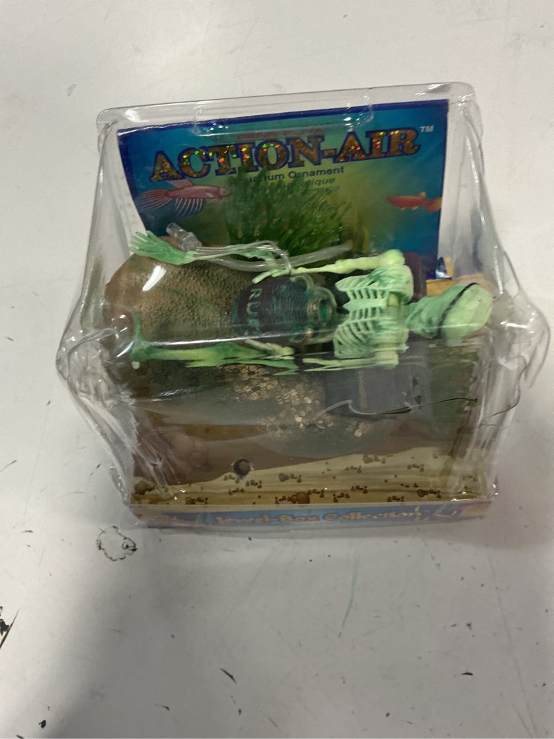 Condition photo showing Good Condition for penn-plax action air pirate skeleton with jug & treasure chest live-action aerating aquarium ornament skeleton & treasure chest