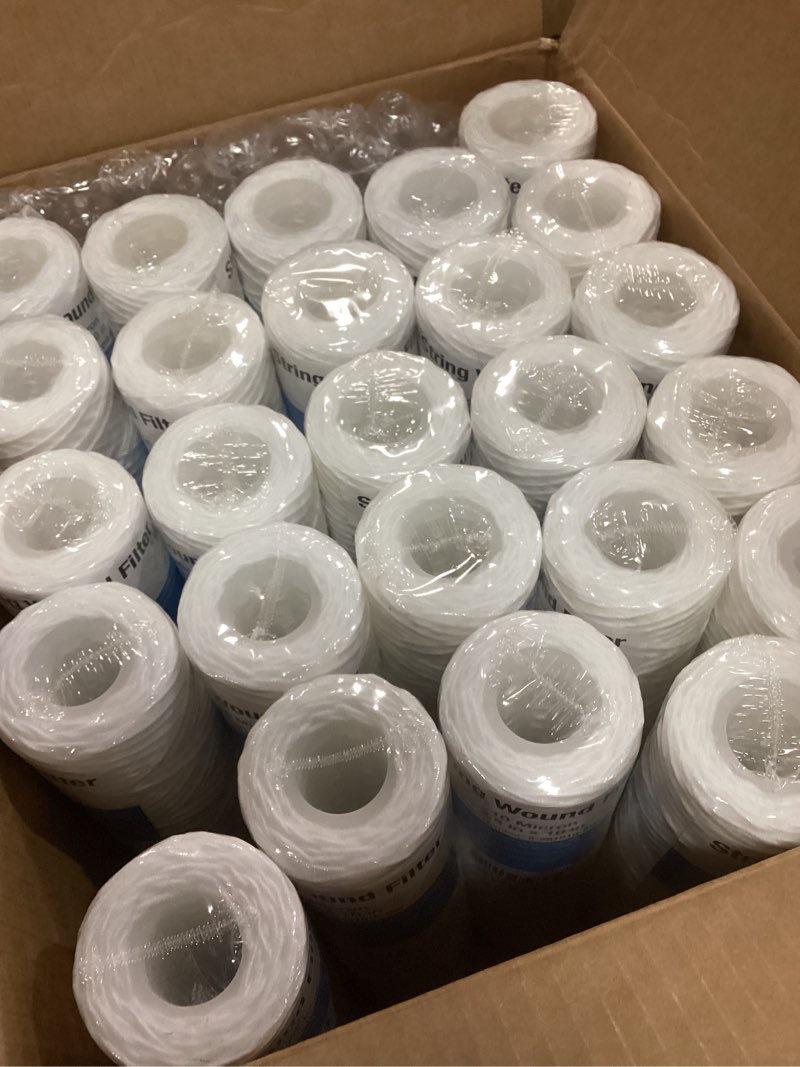 Condition photo showing New/Like New for string wound sediment water filter cartridge standard 2.5x10 10 micron 25 pack