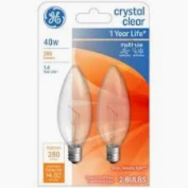 (Case of 6 pack) GE Lighting 12165 (2BULBS) 40 watts CLR Foco roma  