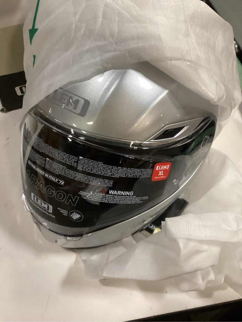 Condition photo showing New/Like New for (Size:XL)LEM Motorcycle Helmets Full Face, Helmets for Men DOT Certified, PINLOCK & DVS Dual Vision, Motorcycle Street Bike Helmet for Adults Fiberglass Shell Bluetooth Ready for Cruiser(White, Size XL) X-Large White