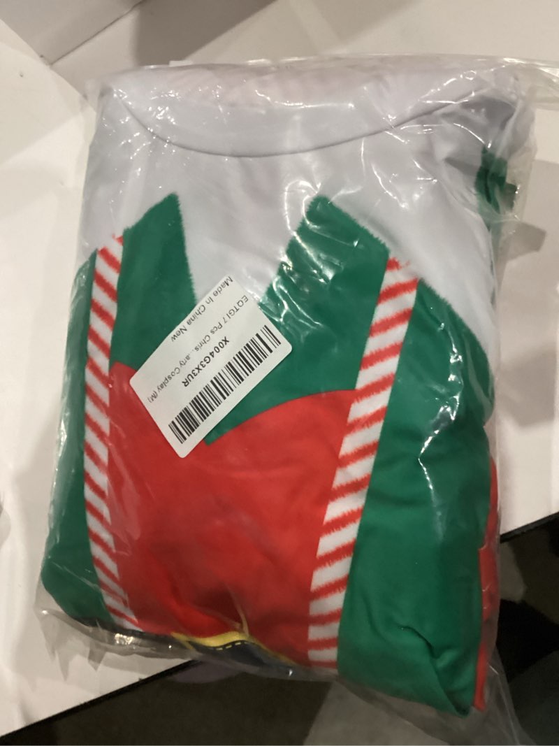 Condition photo showing New/Like New for eqtgi 7pcs christmas elf costume women elf outfit with dress leggings gloves ears shoes for xmas party cosplay props medium