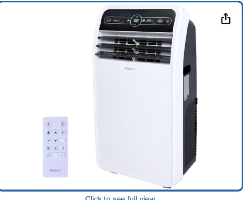 Shinco 12,000 BTU Portable Air Conditioner, Portable AC Unit with Built-in Cool, Dehumidifier&Fan Modes for Room up to 400 sq.ft, with Remote Control, 24 Hour Timer, Installation Kit