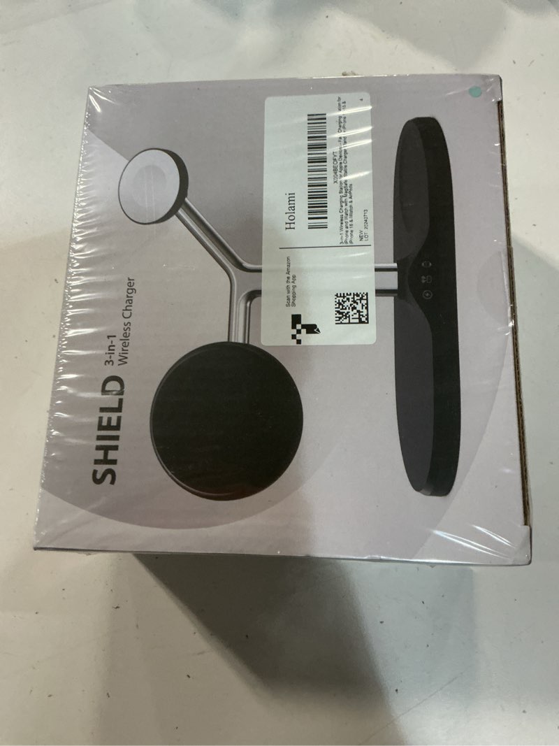 Condition photo showing New/Like New for 3-in-1 wireless charging station for apple devices - fast charging station for iphone and watch, stable charger stand for iphone 12-15 & iphone 16 & iwatch & airpods light blue included adapter