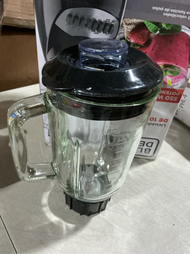 Condition photo showing As Is for (no include base) black+decker countertop blender with 6-cup glass jar, 10-speed settings, black, bl2010bg