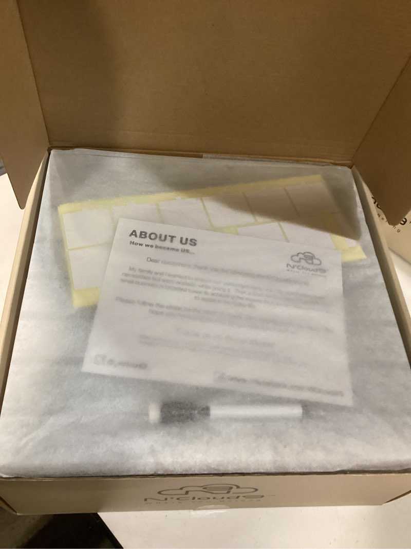 Condition photo showing item condition for 2-in-1 Style Felt Cork Board Tiles with Reversible Dry Erase Boards - Bulletin Organizer Pinboards for Wall with Strong Adhesion - Alternative Corkboard for Office and Home - 11.8" x 11.8", 12 Pack