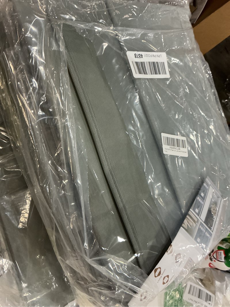 Condition photo showing Good Condition for 4 Pack Large Bed Sheet Organizers and Storage, (King & Queen Size) Sheet Organizer for Linen Closet, Foldable Bedding Storage Box with Window for Bedsheets, Blanket, Duvet Cover and Pillowcase Grey 4 Pack-6.5 Gal