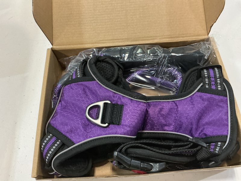 Condition photo showing Good Condition for no pull dog harness adjustable reflective oxford easy control medium large dog harness with a free heavy duty 5ft dog leash medium purple harness+leash