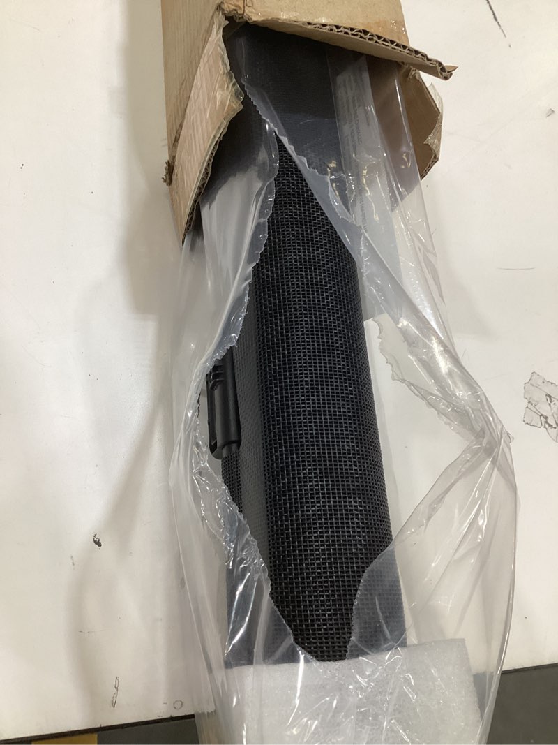 Condition photo showing As Is for 71 inch retractable baby gates 42 inch tall, retractable gate with reinforced strip design to prevent crawling through, 6 ft retractable dog gate for stairs, doorways, hallways, indoor/outdoor black 42" tall x 71" wide