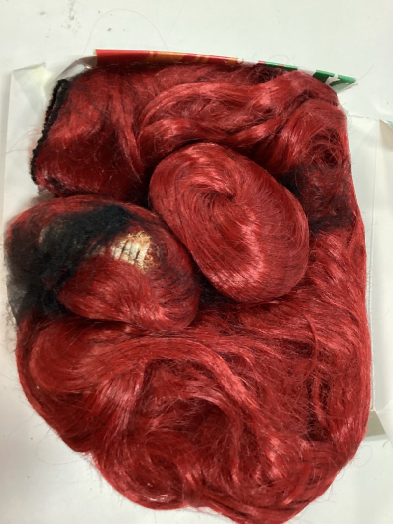Condition photo showing New/Like New for kids costume wig with buns and red necklace earrings long wavy hair wigs for girls halloween cosplay