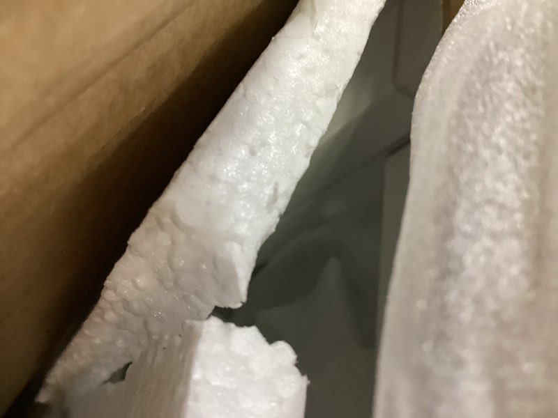 Condition photo showing As Is for solid wood clothes rack with 2 shelves & 4 hooks for hanging clothes garment wallets hats, white clothing rack heavy duty coat rack freestanding with storage hall tree for hallway bedroom living room white - l (14.2''l x 26 ''wx 64.6 ''h)