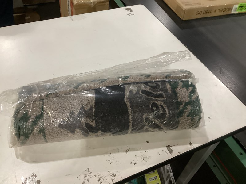 Condition photo showing As Is for Wowser Rustic Deer Running Coir Welcome Mat - 29.5 Inches, Cabin Door Decor