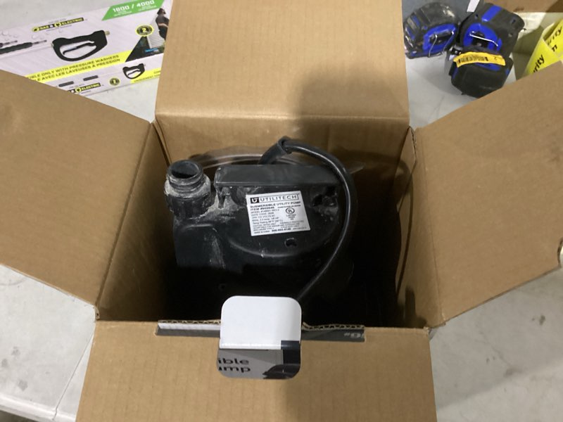 Condition photo showing As Is for utilitech 1/6-hp 115-volt 25-gpm thermoplastic submersible utility pump