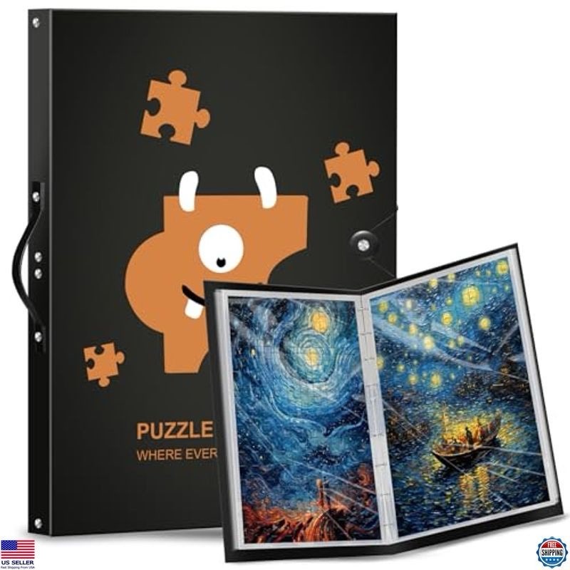 Demine 1000-Piece Puzzle Storage Binder – Organizer for 40 Puzzles & 20 Sleeves