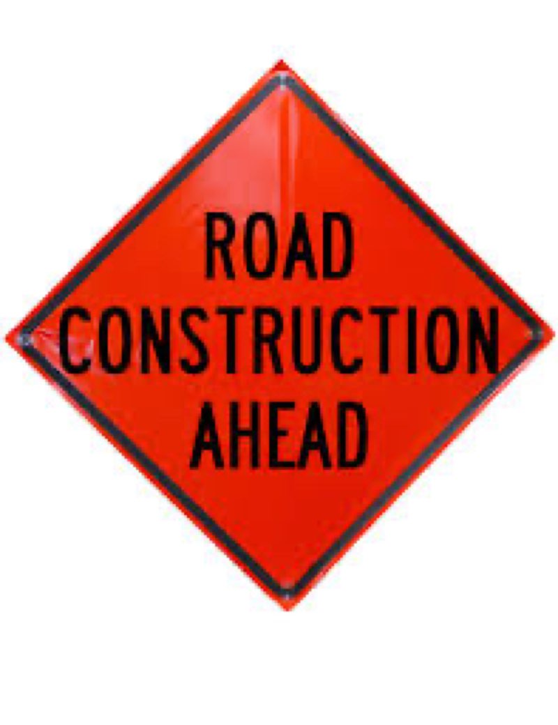 Roll-Up Sign-48" Nonreflective Vinyl-Road Construction Ahead