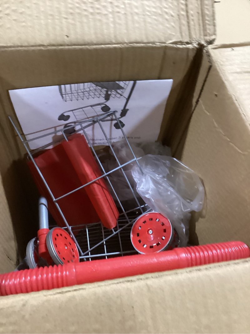 Condition photo showing Good Condition for HEY! PLAY! Kids Shopping Cart - Toddler Grocery Cart with Pivoting Front Wheels and Folds for Easy Storage - for Pretend Play Grocery Store