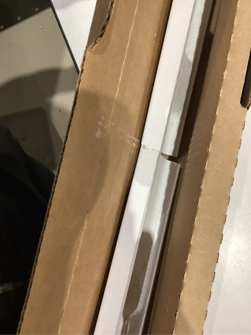 Condition photo showing As Is for project source 2.37-in h x 37-in l white cultured marble bathroom backsplash