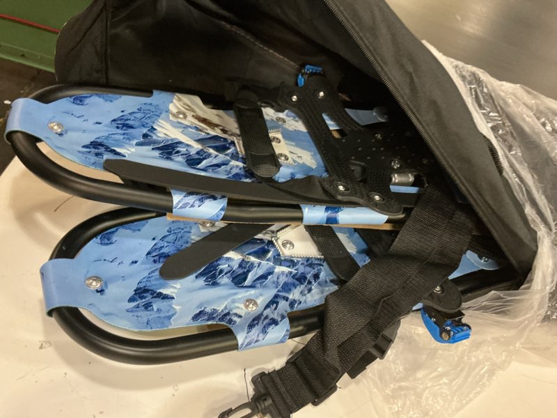 Condition photo showing Good Condition for ambio snowshoes for men women youth, light weight aluminum snow shoes with carrying tote bag green 21"(without poles)