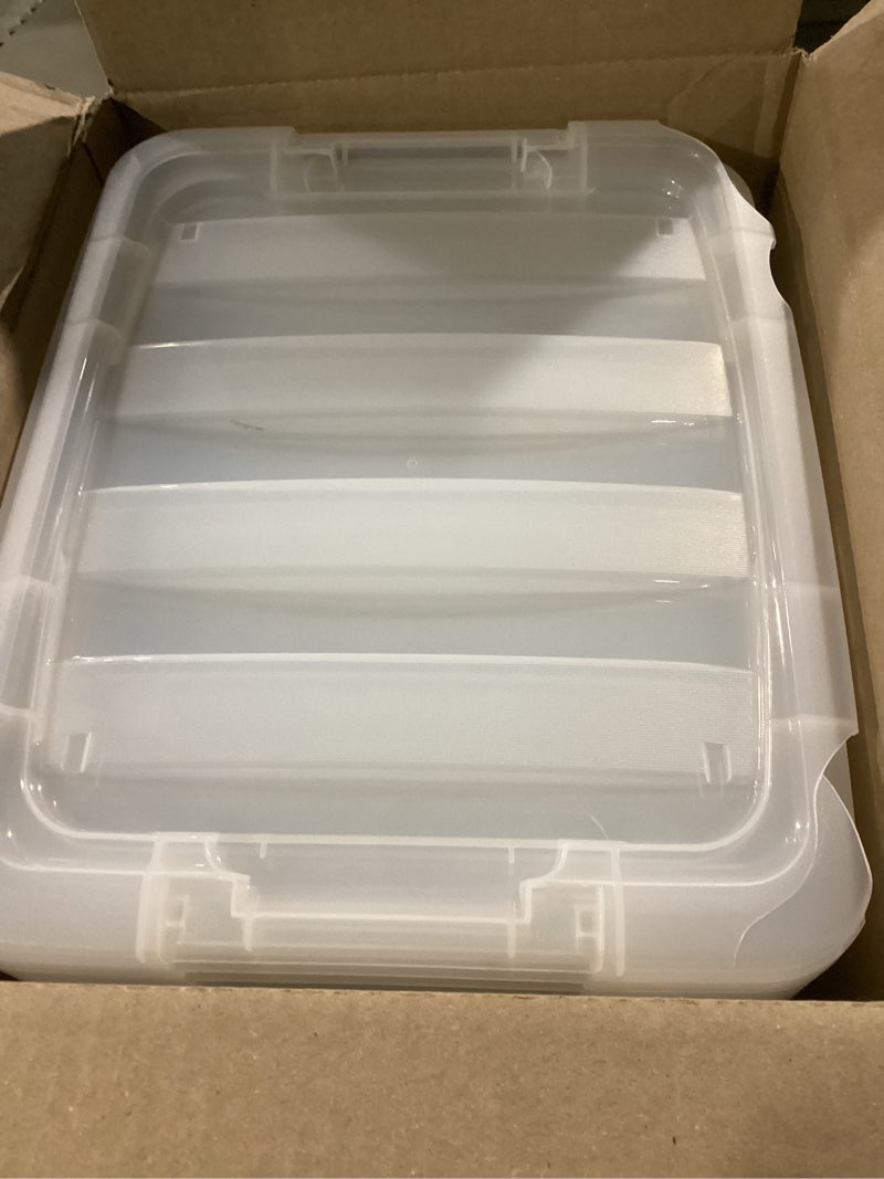 Condition photo showing Good Condition for IRIS USA 19 Qt Clear Plastic Storage Box with Latches  6 Pack