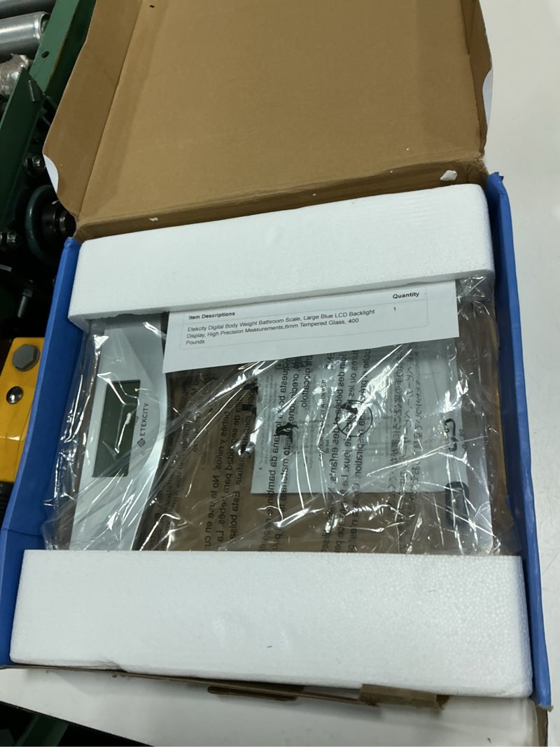 Condition photo showing Good Condition for etekcity digital body weight bathroom scale, large blue lcd backlight display, high precision measurements,6mm tempered glass, 400 pounds silver ?11.9 x 11.9 inches