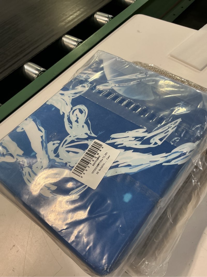 Condition photo showing New/Like New for dolphin duvet cover,kids moonlight at night bedding set,sea animals comforter cover for boys girls room decor,dolphin jumping lightweight bedspread cover twin size with 1 pillow case(no comforter) dolphin twin 68"x90"