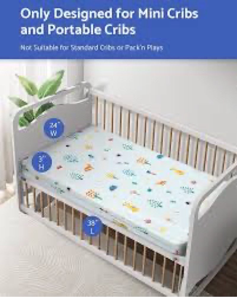 mini crib mattress 38' x 24' x 4'- firm support and