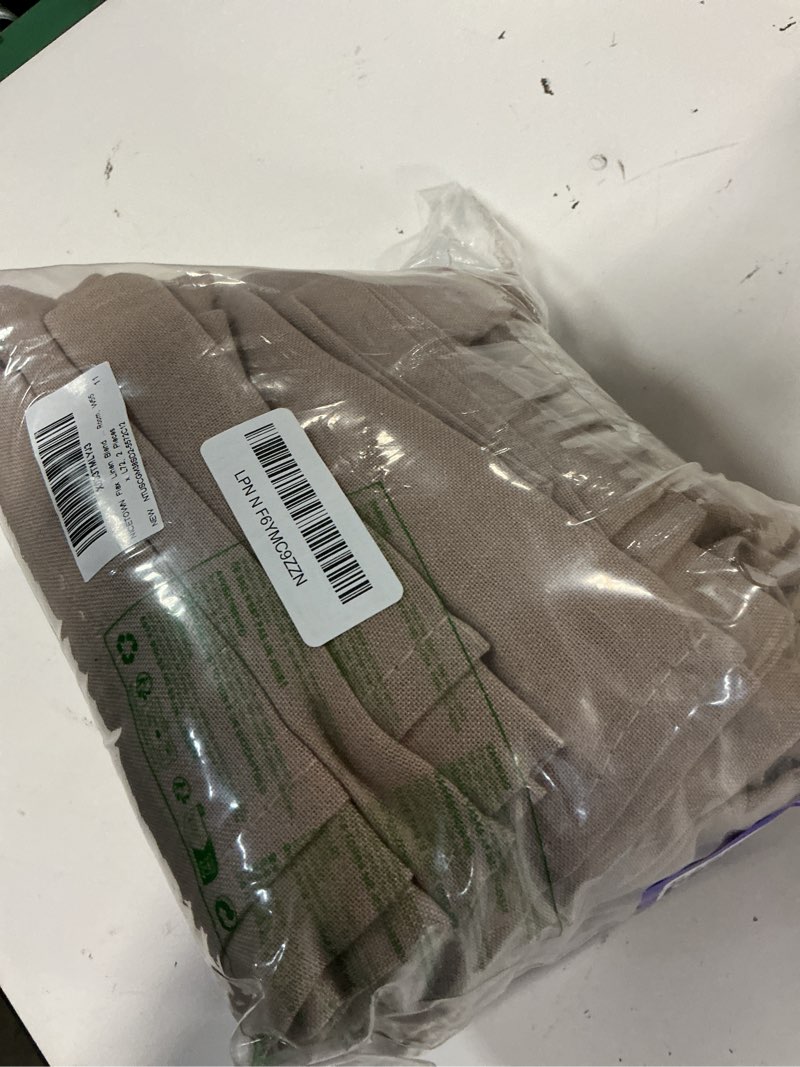 Condition photo showing Good Condition for nicetown flax linen blend taupe window curtains, grommet vertical drapes privacy added with light through thick linen window treatments for bedroom/living room, w55 x l72, 2 pieces taupe 55"w x 72"l (pack of 2)