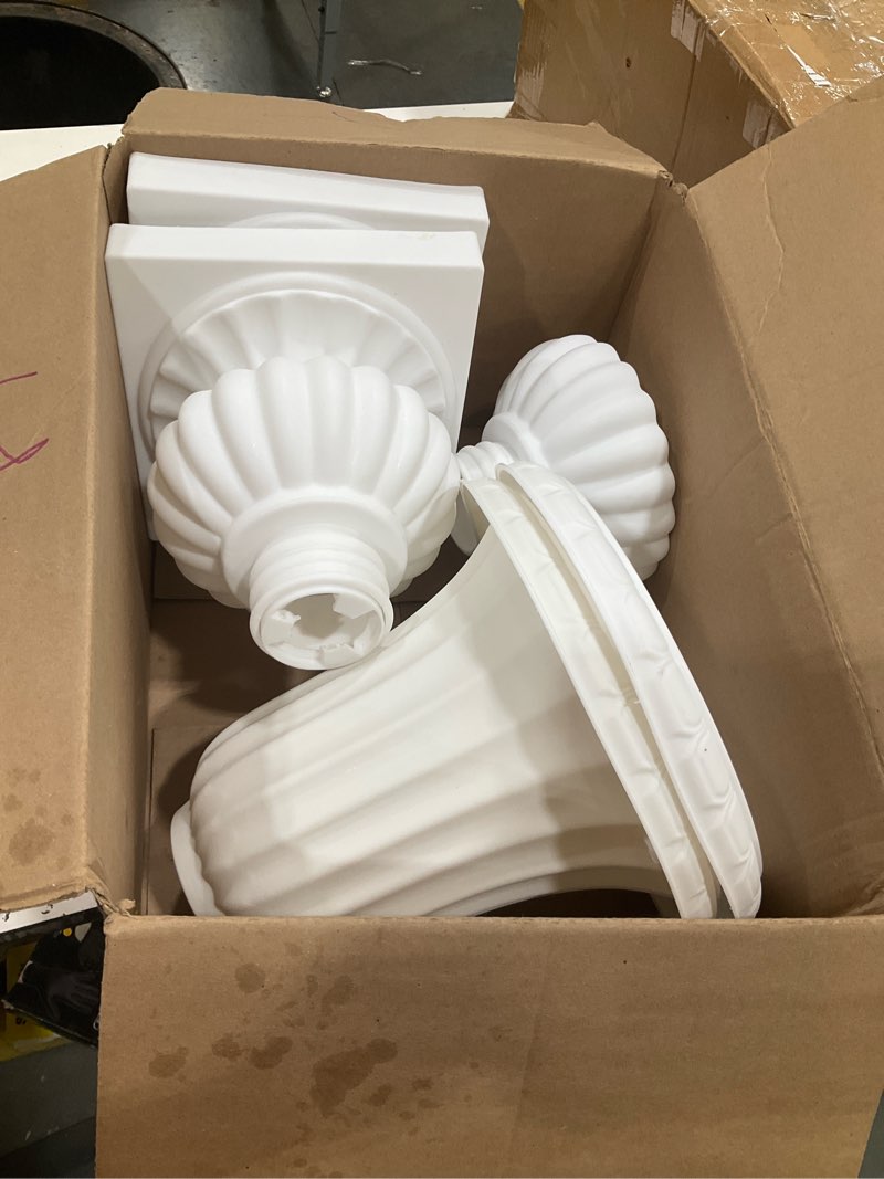 Condition photo showing Good Condition for arcadia garden products pl51wt-2 deluxe plastic urn (pack of 2), white, 16"x27" white 16"x27"