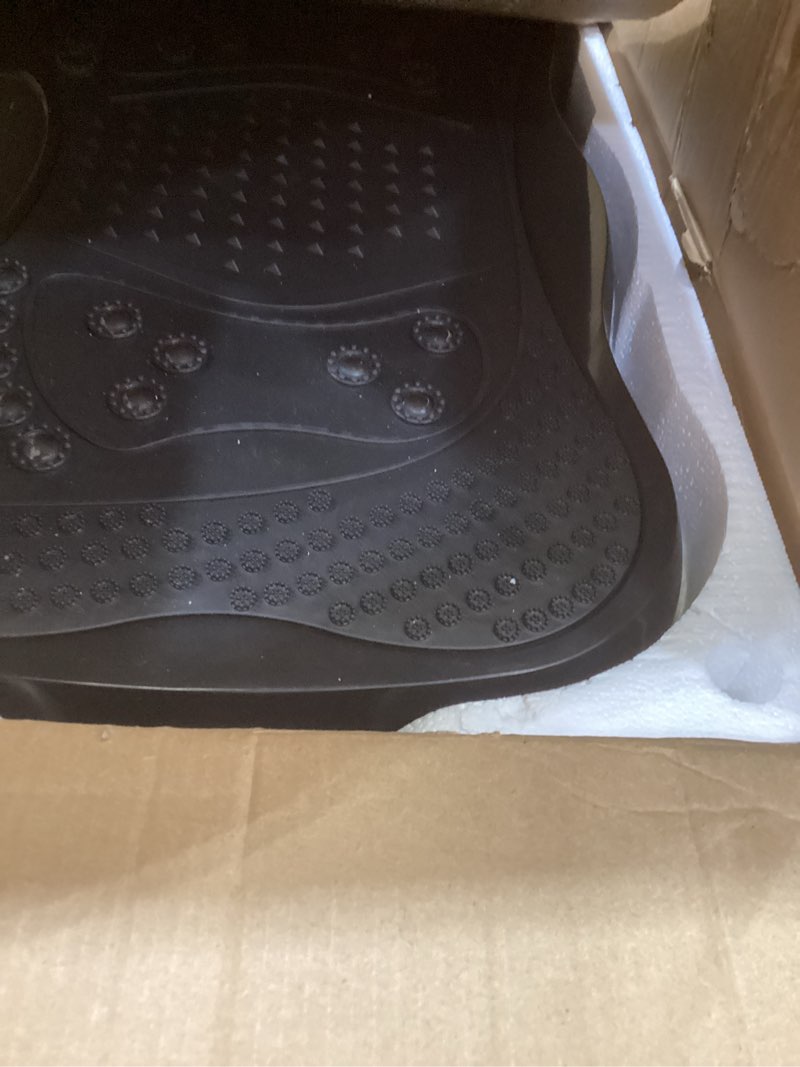 Condition photo showing As Is for vibration plate exercise machine, 130 levels full body workout vibrating plate for lymphatic drainage weight loss, 450 lbs capacity shake platform with resistance bands bluetooth for women men