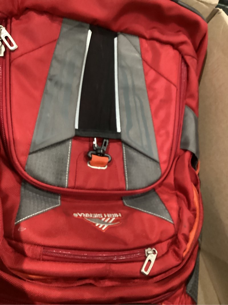 Condition photo showing As Is for High Sierra XBT - Business Rolling Backpack, Carmine/Red Line/Black, One Size