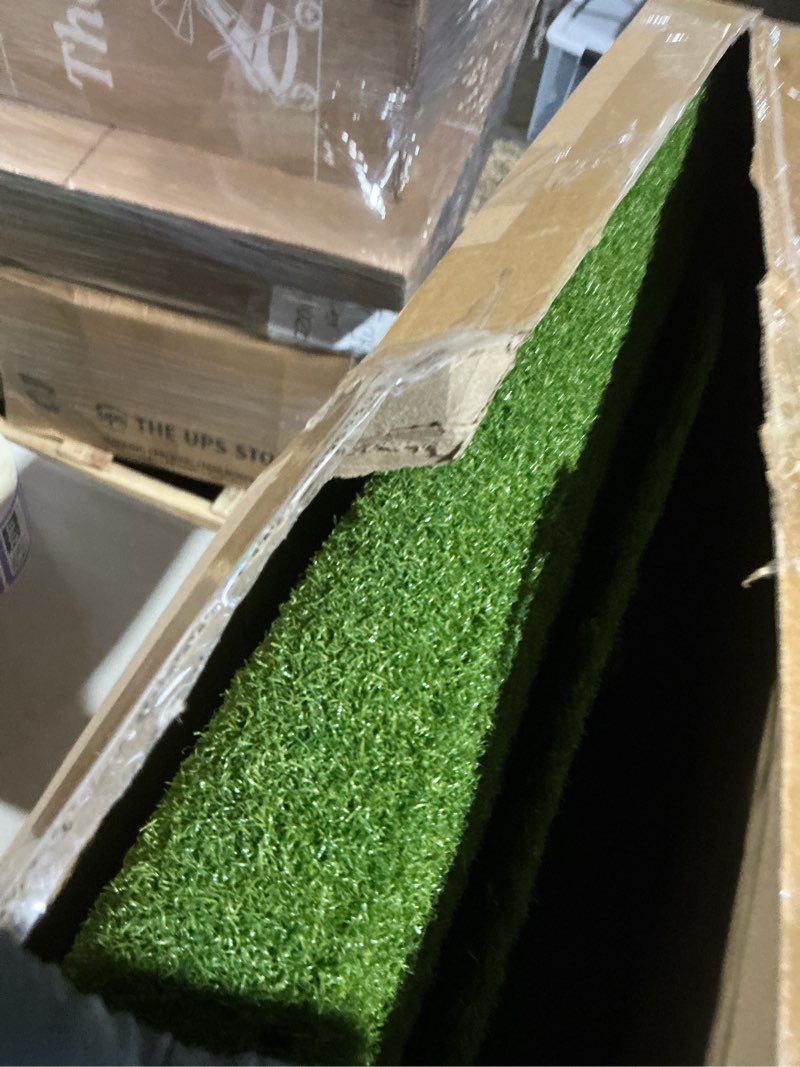 Condition photo showing As Is for Wekin Indoor Putting Green,2x8ft Artificial Turf Putting Green with Adjustable Putter, 2 Balls, Perfect Golf Putting Game Mat for Home,Party,Office