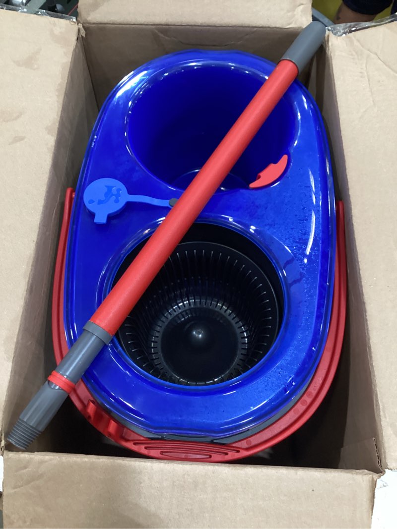 Condition photo showing As Is for o-cedar rinseclean spin mop & bucket system | clean with water | removes 99% of bacteria