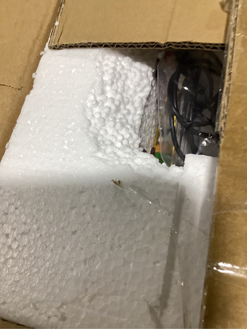 Condition photo showing Good Condition for Vipush Christmas Village House Decorations Resin Reindeer Pulled Santa Claus Above The Village. Home Decor Indoor Building Figurines Revolving Train with LED Light and 8 Christmas Music for Kids