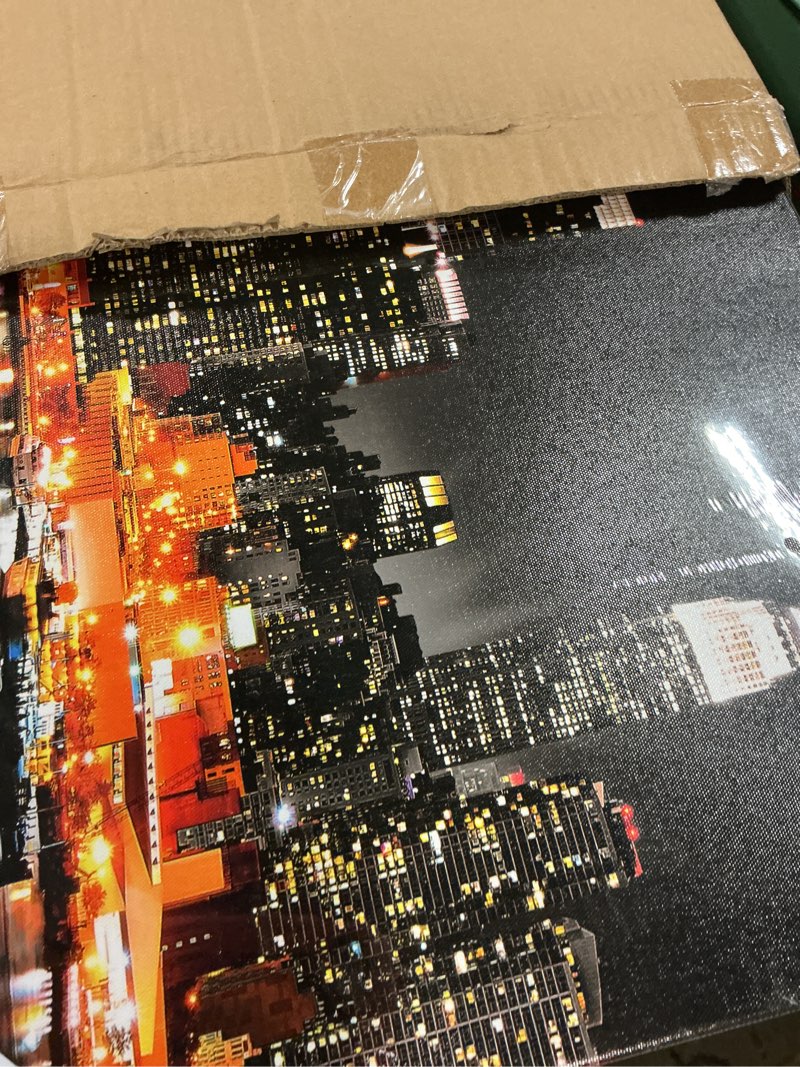 Condition photo showing New/Like New for biuteawal new york city canvas wall art manhattan skyline at night picture prints framed nyc skyline landscape artwork modern canvas print art for home office living room decor