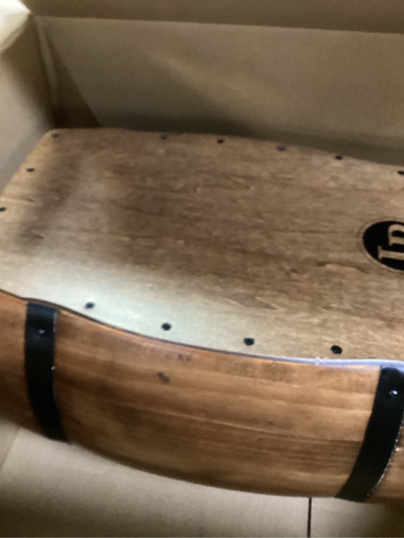 Condition photo showing Good Condition for Latin Percussion Matador Whiskey Barrel Cajon -Tumba