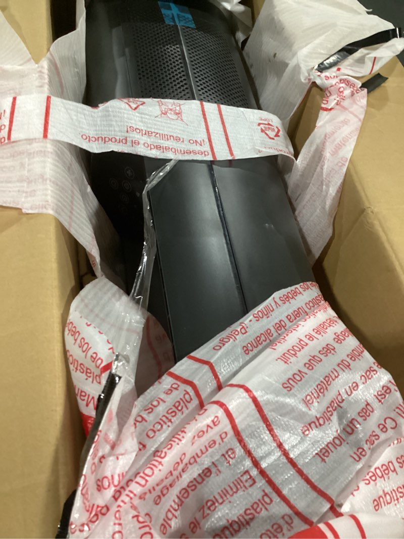 Condition photo showing Good Condition for pelonis 40" bladeless tower fan with powerful airflow, ultra-quiet dc motor (22 db), 6 speeds, 4 modes, remote control, 7-hour timer, 90° oscillation, safe design for bedroom, home, office black standard