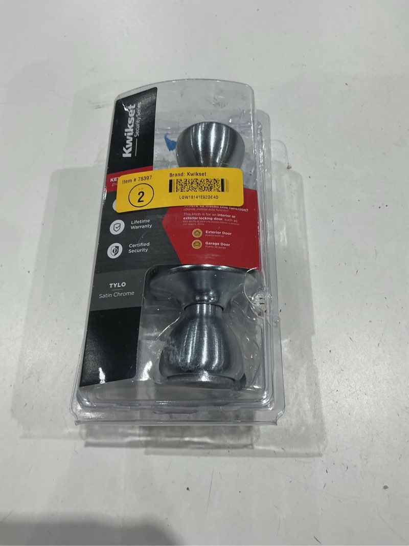 Condition photo showing As Is for kwikset tylo keyed entry door knob in sc