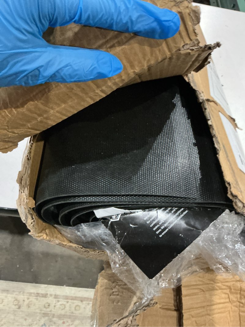Condition photo showing Good Condition for 4? x 10? heavy duty front door mat indoor outdoor entrance, large non-slip all weather commercial floor mat for entryway, low profile waterproof vinyl rug for house (48" x 120", charcoal grey) charcoal grey 4' x 10' (rectangular)