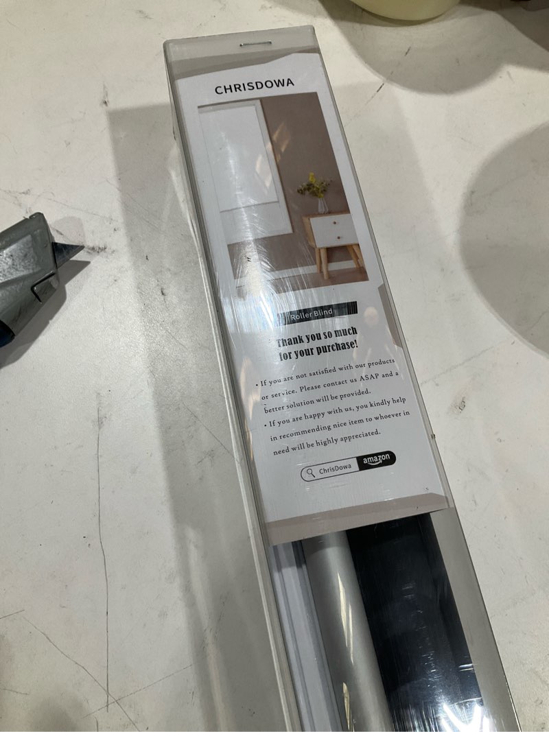 Condition photo showing New/Like New for chrisdowa cordless free-stop 100% blackout blinds for windows, roller windows shades with thermal insulated, uv protection fabric for living room, office and home.beige,32" w x 72" h 32"w x 72"h beige