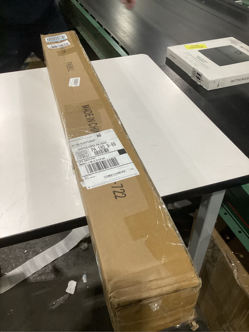 Condition photo showing As Is for Heavy Duty Curtain Rods,1 1/4" Large Diameter Premium Nonadjustable Curtain Rod,120in/10ft Custom Window Treatment Rods with Durable Aluminum Brackets and End Caps,Black Finish Black 120in/10ft