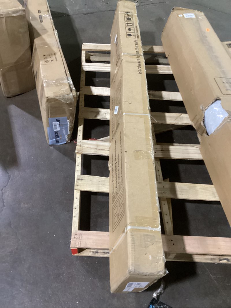 Condition photo showing New/Like New for 36in x 84in MDF Sliding Barn Door with 6.6ft Barn Door Hardware Kit & Handle, Pre-Drilled Holes Easy Assembly -Solid Barn Door Slab Covered with Water-Proof PVC Surface, White, H-Frame 36'' x 84'' White