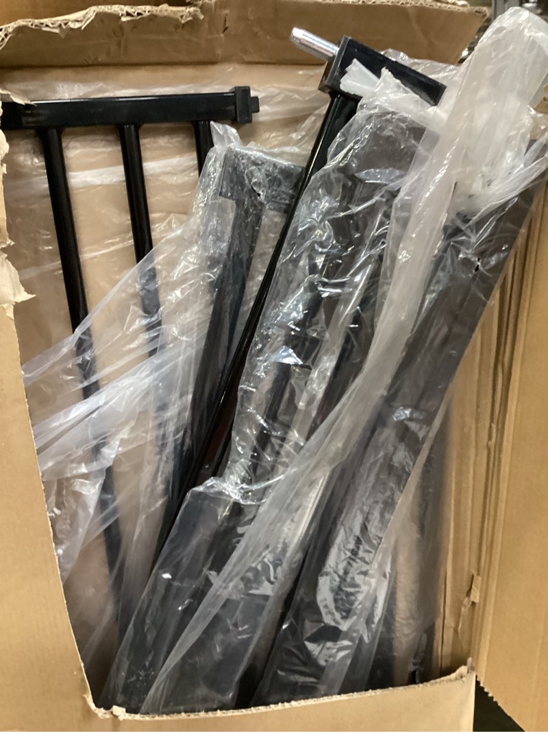 Condition photo showing As Is for No Pawblems 55.1" Extra Tall Pet Gate for Cat/Dog, 29.9-44.4" Wide Auto Close Tall Cat Gate, NO Drilling Pressure Mounted for Doorways/Hallways, 1.37" Narrow Bar Spacing, Black Black - S 55.1" Tall, 29.9-44.4" Wide