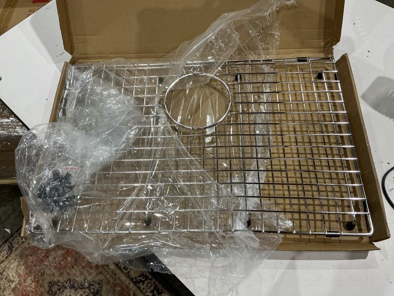 Condition photo showing Good Condition for serene valley sink bottom grid 22" x 14-1/2", rear drain with corner radius 3/16", sink protector svh2215r